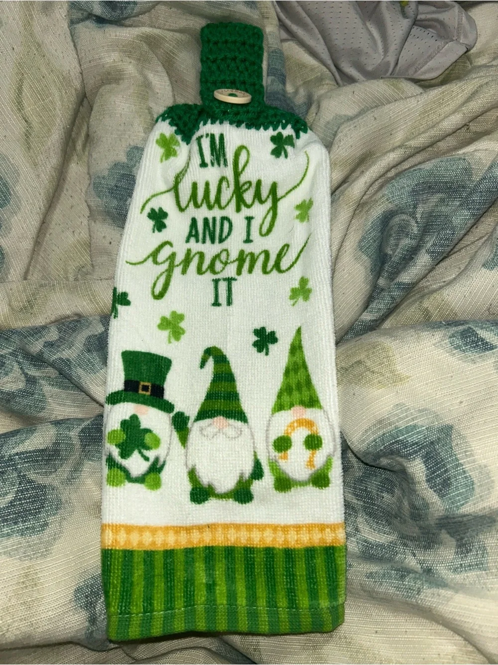 St. Patrick's Day Gnome Kitchen Towel